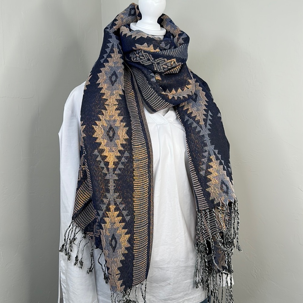Westloop Iridescent Aztec Print Scarf